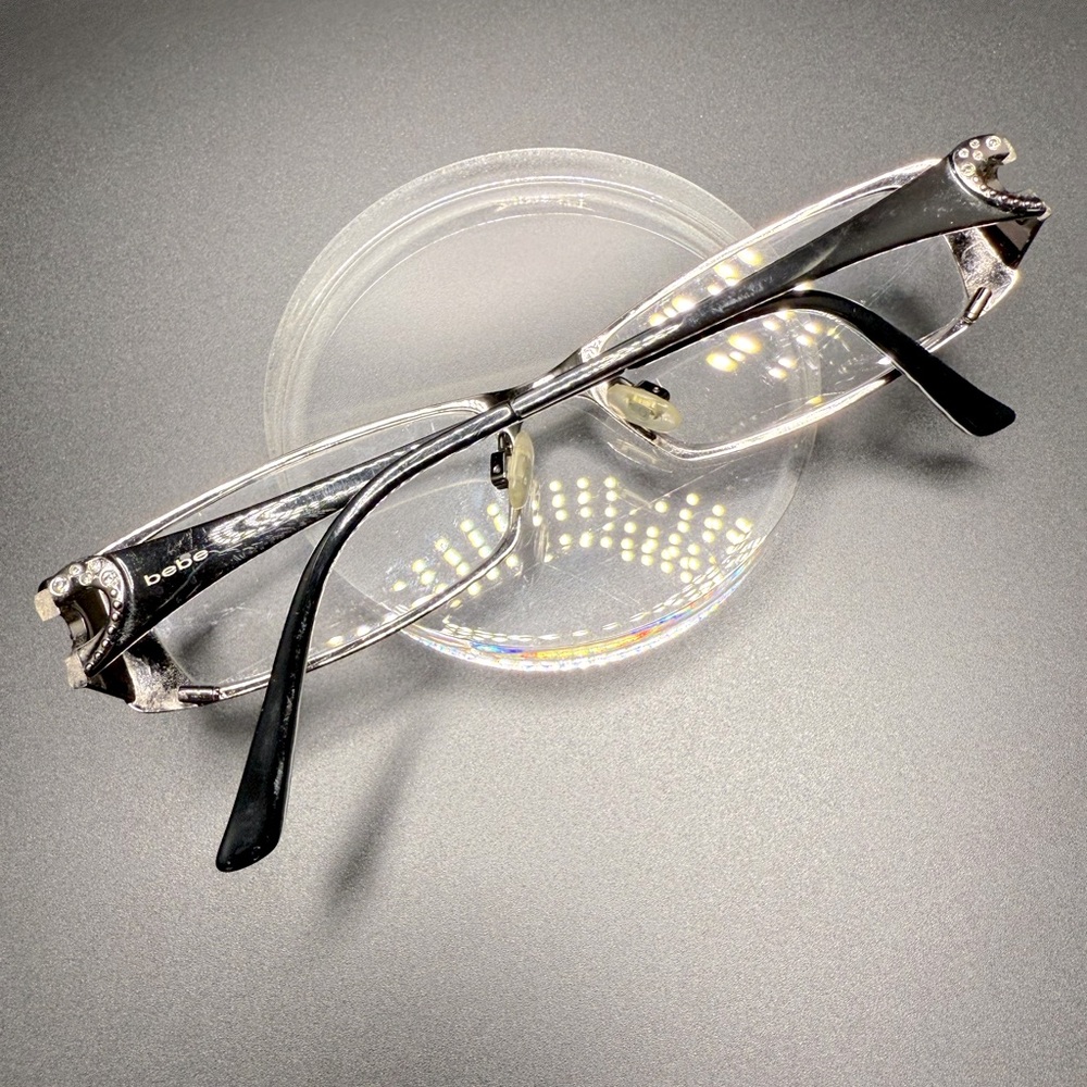 Bebe Ambitious Bb5014 Black Rhinestone Heart Glas… - image 4